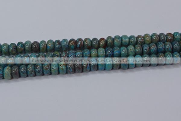 CAG9501 15.5 inches 6*10mm rondelle blue crazy lace agate beads