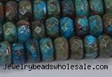 CAG9504 15.5 inches 5*8mm faceted rondelle blue crazy lace agate beads