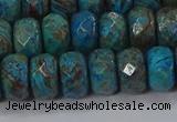 CAG9505 15.5 inches 6*10mm faceted rondelle blue crazy lace agate beads