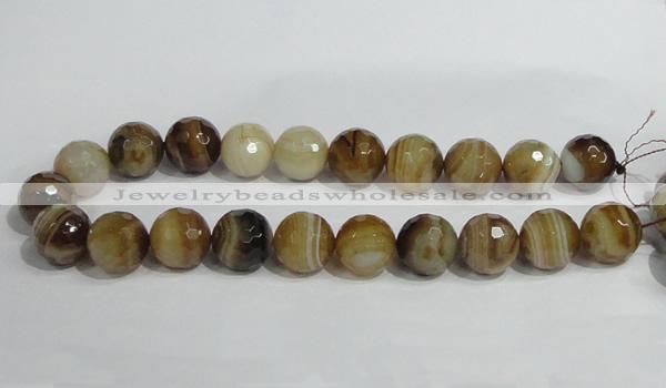 CAG951 16 inches 20mm faceted round madagascar agate gemstone beads