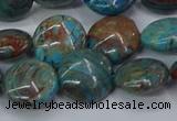 CAG9515 15.5 inches 14mm flat round blue crazy lace agate beads