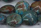 CAG9517 15.5 inches 18mm flat round blue crazy lace agate beads