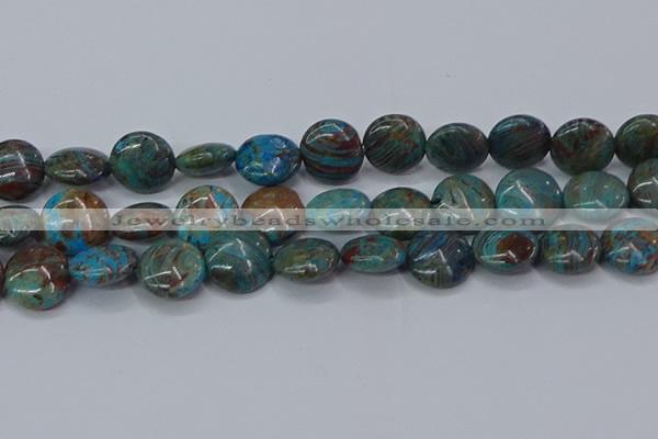 CAG9517 15.5 inches 18mm flat round blue crazy lace agate beads