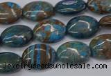 CAG9520 15.5 inches 10*14mm oval blue crazy lace agate beads