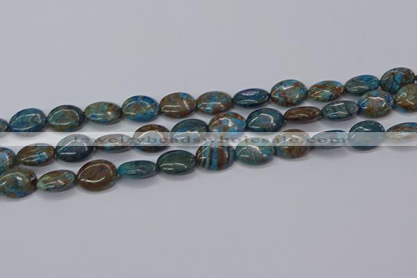 CAG9521 15.5 inches 12*16mm oval blue crazy lace agate beads