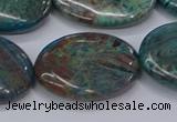 CAG9524 15.5 inches 18*25mm oval blue crazy lace agate beads