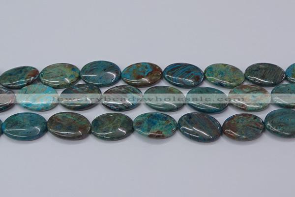 CAG9525 15.5 inches 22*30mm oval blue crazy lace agate beads