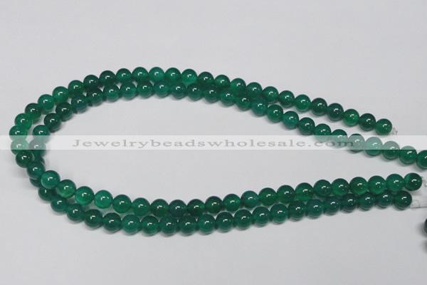 CAG954 15.5 inches 8mm round green agate gemstone beads wholesale