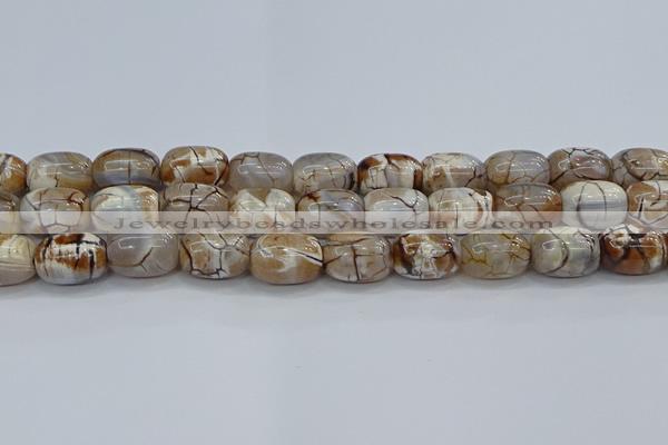 CAG9540 15.5 inches 13*18mm drum dragon veins agate beads