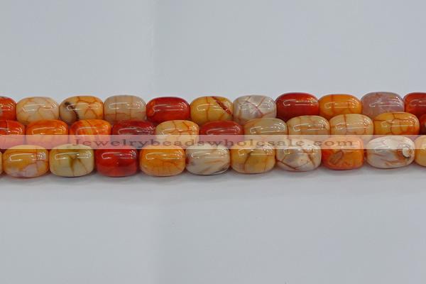 CAG9543 15.5 inches 13*18mm drum dragon veins agate beads