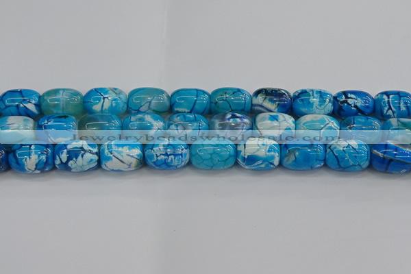 CAG9545 15.5 inches 13*18mm drum dragon veins agate beads