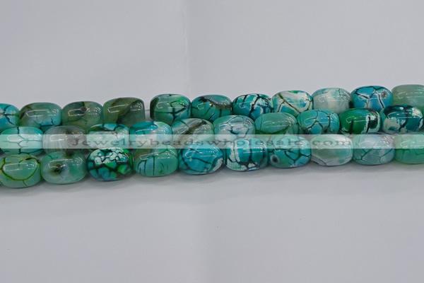 CAG9546 15.5 inches 13*18mm drum dragon veins agate beads