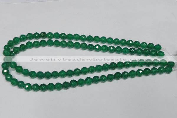 CAG955 15.5 inches 8mm faceted round green agate gemstone beads