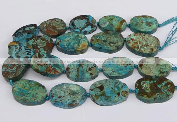 CAG9551 15.5 inches 25*35mm - 35*40mm freeform ocean agate beads