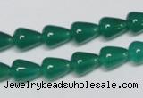 CAG956 15.5 inches 8*10mm teardrpop green agate gemstone beads