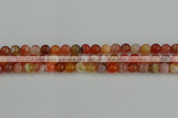 CAG9562 15.5 inches 8mm round red botswana agate gemstone beads