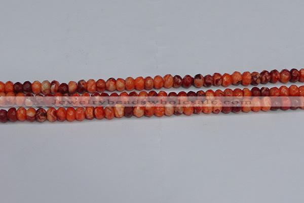 CAG9571 15.5 inches 4*6mm faceted rondelle crazy lace agate beads