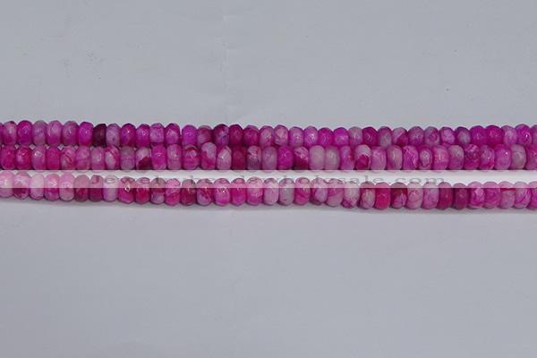 CAG9573 15.5 inches 4*6mm faceted rondelle crazy lace agate beads