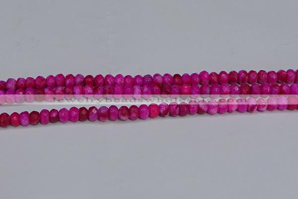 CAG9574 15.5 inches 4*6mm faceted rondelle crazy lace agate beads