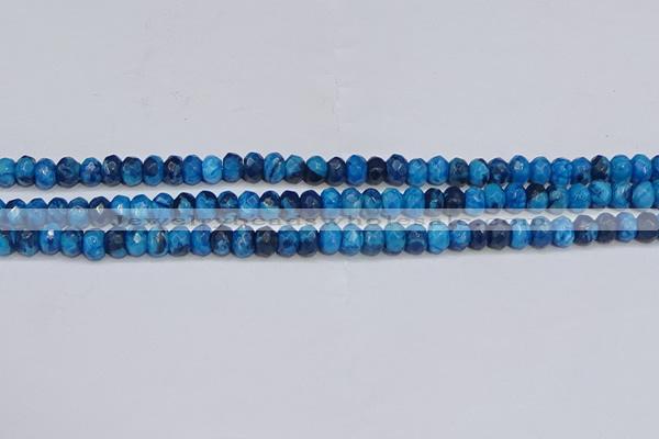 CAG9578 15.5 inches 4*6mm faceted rondelle crazy lace agate beads