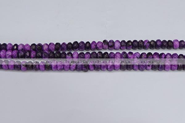 CAG9588 15.5 inches 5*8mm faceted rondelle crazy lace agate beads