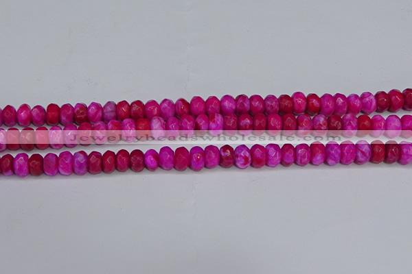 CAG9590 15.5 inches 5*8mm faceted rondelle crazy lace agate beads