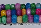 CAG9598 15.5 inches 5*8mm faceted rondelle crazy lace agate beads