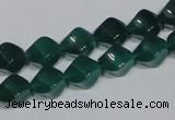 CAG960 15.5 inches 8*10mm twisted rice green agate gemstone beads