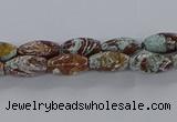 CAG9610 15.5 inches 6*12mm rice ocean agate gemstone beads