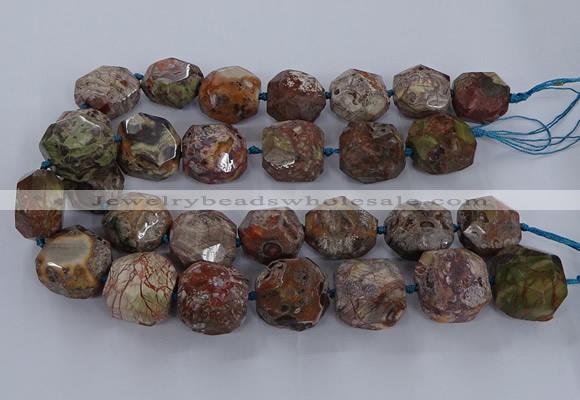 CAG9617 15.5 inches 15*25mm - 18*28mm faceted nuggets ocean agate beads