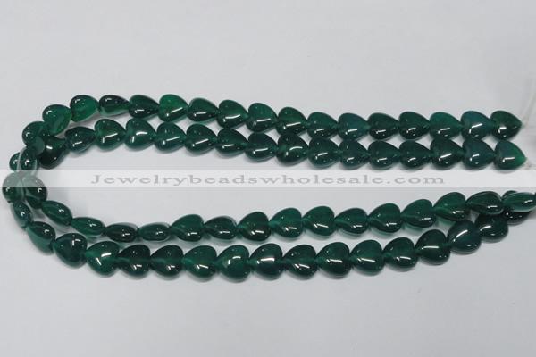 CAG962 15.5 inches 12*12mm heart green agate gemstone beads wholesale