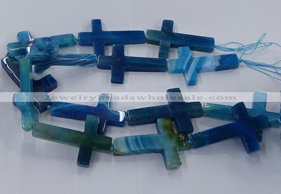 CAG9630 15.5 inches 32*48mm - 35*50mm cross dragon veins agate beads