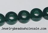 CAG964 15.5 inches 13mm donut green agate gemstone beads wholesale