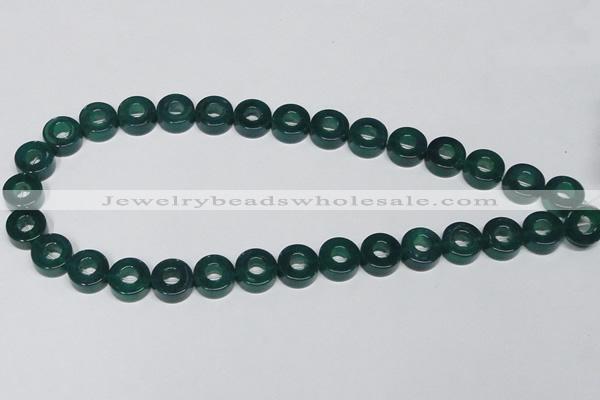 CAG964 15.5 inches 13mm donut green agate gemstone beads wholesale