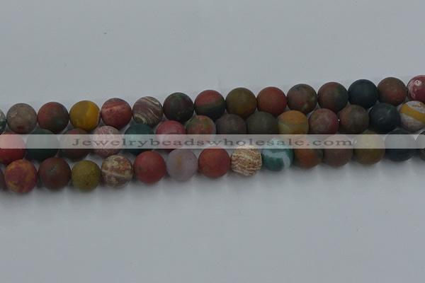 CAG9669 15.5 inches 12mm round matte ocean agate beads wholesale