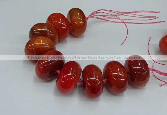 CAG9683 7.5 inches 20*35mm rondelle agate gemstone beads