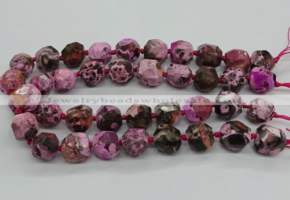 CAG9690 15.5 inches 14*16mm - 15*18mm faceted nuggets ocean agate beads