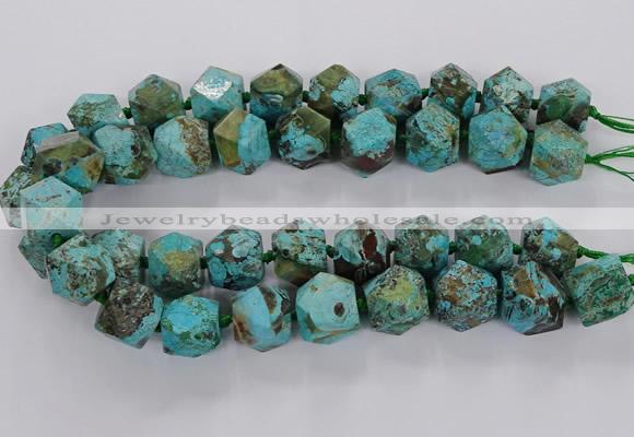 CAG9698 15.5 inches 16*17mm - 18*19mm faceted nuggets ocean agate beads