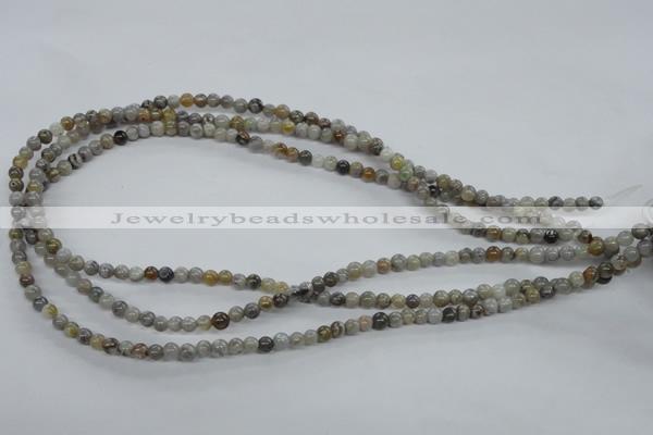 CAG970 15.5 inches 4mm round bamboo leaf agate gemstone beads