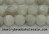 CAG9702 15.5 inches 8mm round matte grey agate beads wholesale