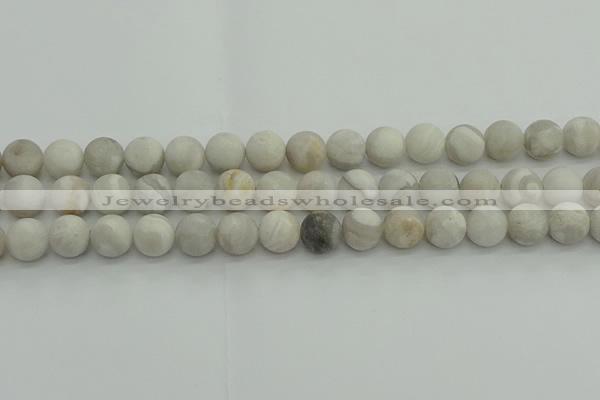 CAG9703 15.5 inches 10mm round matte grey agate beads wholesale