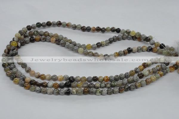 CAG971 15.5 inches 6mm round bamboo leaf agate gemstone beads