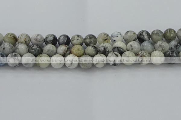 CAG9734 15.5 inches 12mm round black & white agate beads wholesale