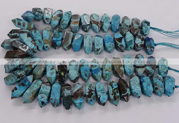 CAG9756 15.5 inches 9*25mm - 11*35mm sticks ocean agate beads