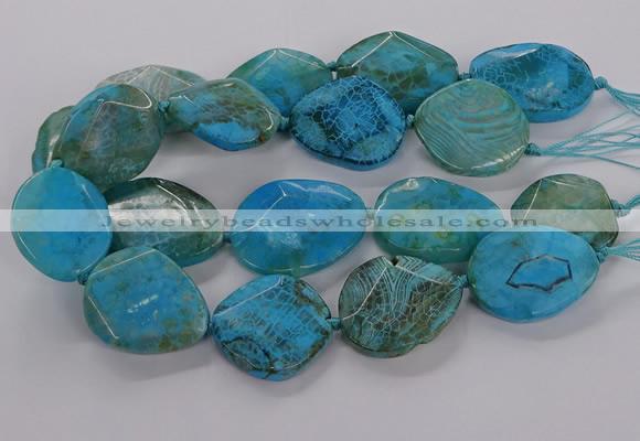 CAG9757 15.5 inches 30*35mm - 35*45mm faceted freeform agate beads