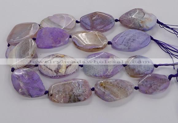 CAG9758 15.5 inches 30*35mm - 35*45mm faceted freeform agate beads