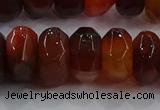 CAG9766 15.5 inches 8*16mm faceted rondelle agate gemstone beads