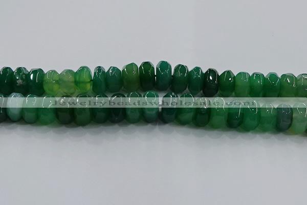 CAG9769 15.5 inches 8*16mm faceted rondelle agate gemstone beads