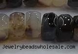 CAG9775 15.5 inches 8*16mm faceted rondelle agate gemstone beads