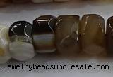 CAG9776 15.5 inches 8*16mm faceted rondelle agate gemstone beads